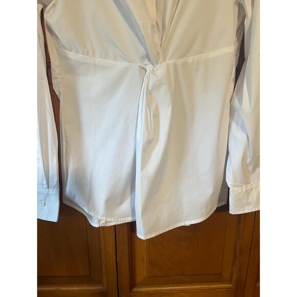 Carbon38 Women's Twisted Button-Up Tunic Shirt Long Sleeve Blouse White Size XL - Picture 16 of 16